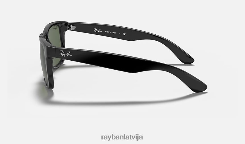 Džastina klasika pulēta melna/tumši zaļa F0L86X36 vīriešiem Ray-Ban saulesbrilles