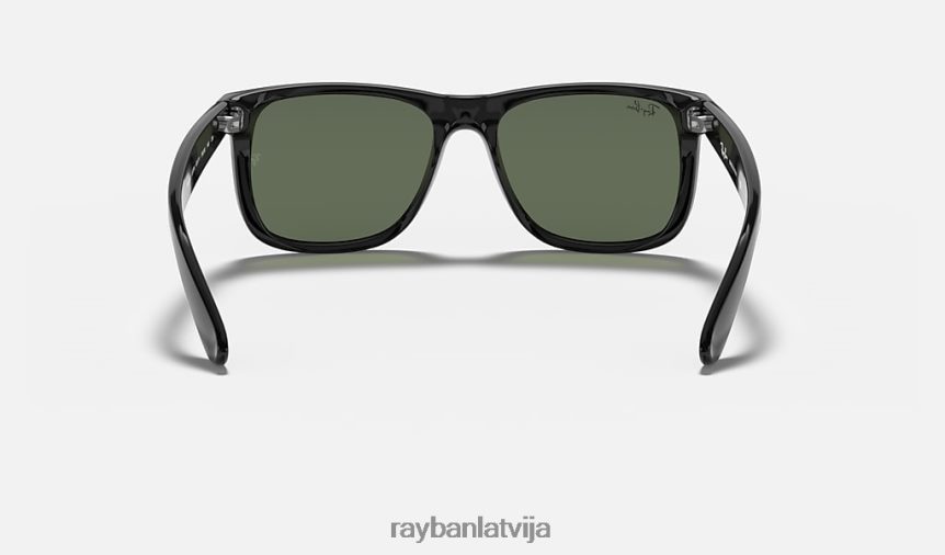 Džastina klasika pulēta melna/tumši zaļa F0L86X36 vīriešiem Ray-Ban saulesbrilles