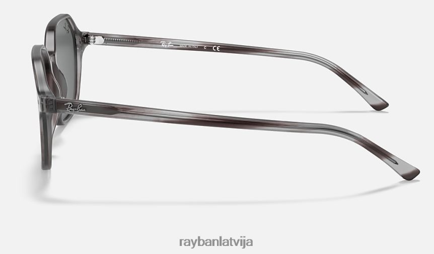 Džons pulēta svītraina pelēka/tumši pelēka F0L86X889 vīriešiem Ray-Ban saulesbrilles