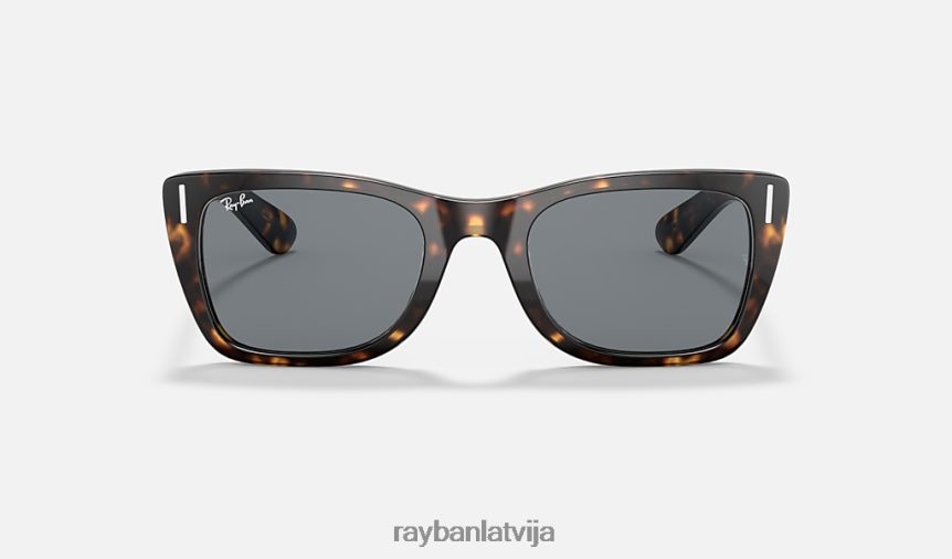 Karību jūras reģionā pulēta spīdīga havana/tumši zila F0L86X414 vīriešiem Ray-Ban saulesbrilles