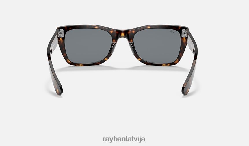 Karību jūras reģionā pulēta spīdīga havana/tumši zila F0L86X414 vīriešiem Ray-Ban saulesbrilles