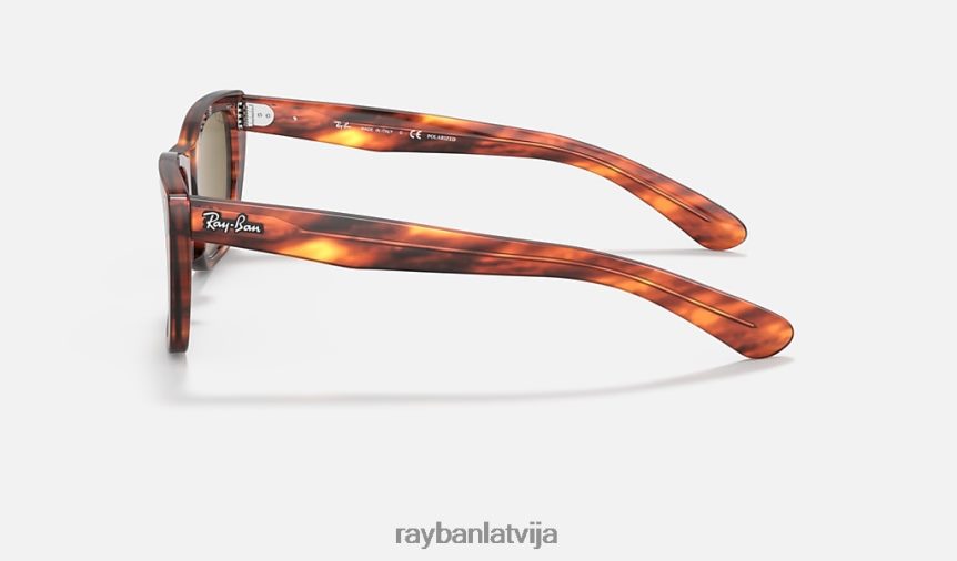Karību jūras reģionā pulēta svītraina havana/brūna F0L86X412 vīriešiem Ray-Ban saulesbrilles