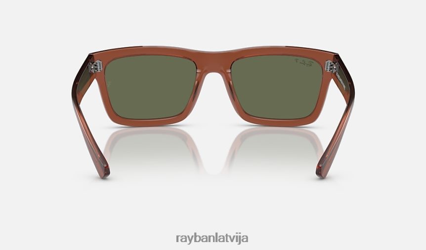 Vorena bioloģiskās bāzes pulēta caurspīdīga brūna/tumši zaļa F0L86X163 vīriešiem Ray-Ban saulesbrilles