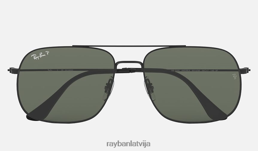 andrea matēts melns/tumši zaļš F0L86X447 vīriešiem Ray-Ban saulesbrilles