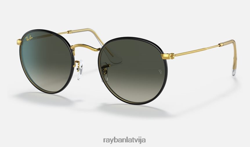 apaļa metāla pilnkrāsu leģenda pulēta melna uz zelta/pelēka F0L86X924 vīriešiem Ray-Ban saulesbrilles