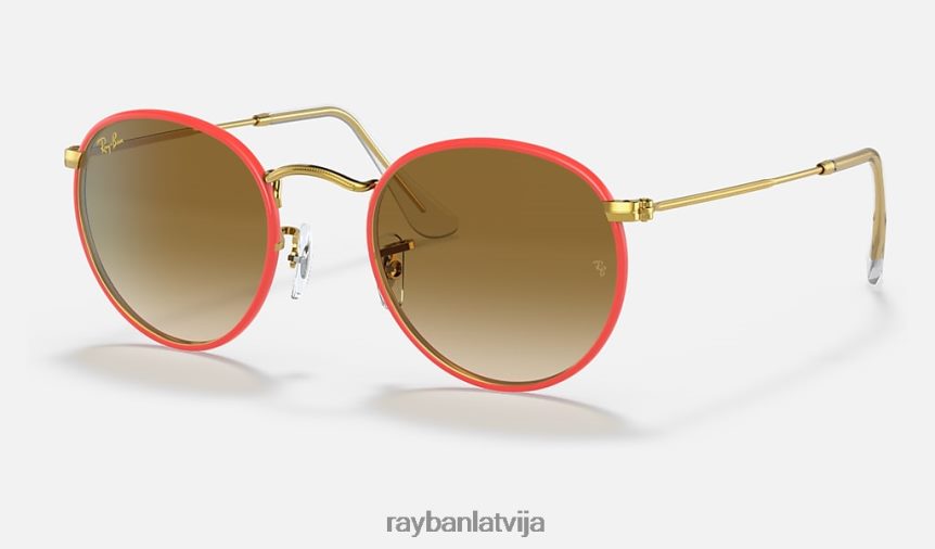 apaļa metāla pilnkrāsu leģenda pulēta sarkana/gaiši brūna F0L86X922 vīriešiem Ray-Ban saulesbrilles