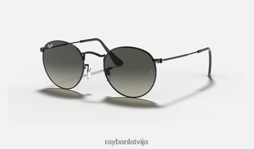 apaļas plakanas lēcas pulēta melna/pelēka F0L86X638 vīriešiem Ray-Ban saulesbrilles