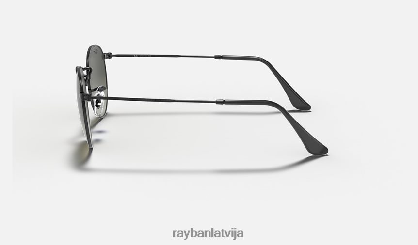 apaļas plakanas lēcas pulēta melna/pelēka F0L86X638 vīriešiem Ray-Ban saulesbrilles