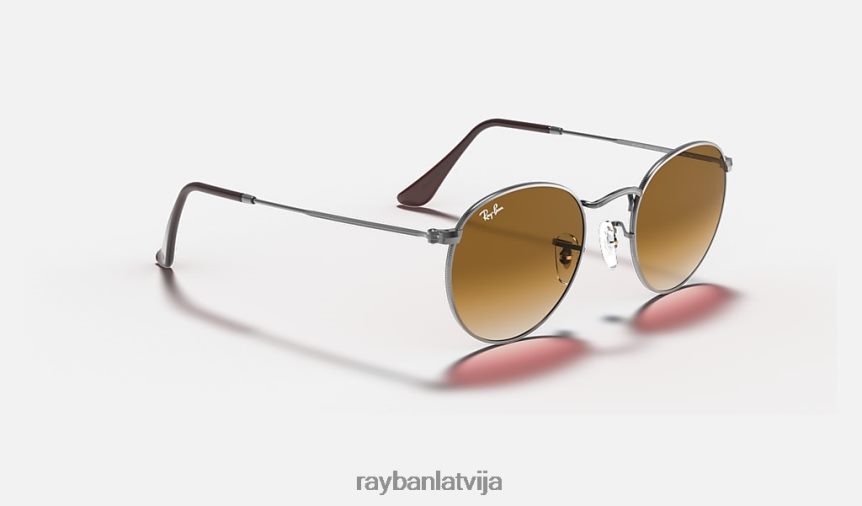 apaļas plakanas lēcas pulēts gunmetāls/gaiši brūns F0L86X639 vīriešiem Ray-Ban saulesbrilles