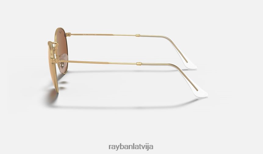 apaļas zibspuldzes lēcas matēts zelts/varš F0L86X1525 vīriešiem Ray-Ban saulesbrilles