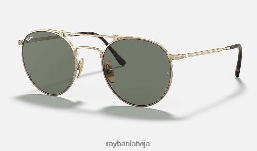 apaļš dubultā tilta titāns matēts zelts/zaļš F0L86X944 vīriešiem Ray-Ban saulesbrilles