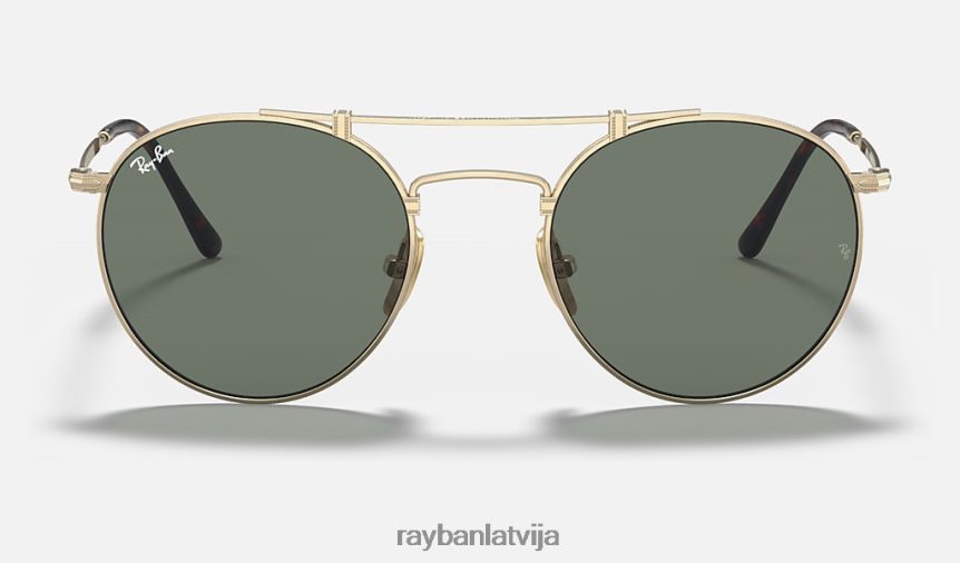 apaļš dubultā tilta titāns matēts zelts/zaļš F0L86X944 vīriešiem Ray-Ban saulesbrilles