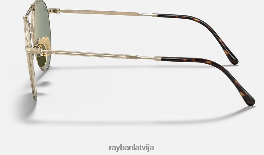 apaļš dubultā tilta titāns matēts zelts/zaļš F0L86X944 vīriešiem Ray-Ban saulesbrilles