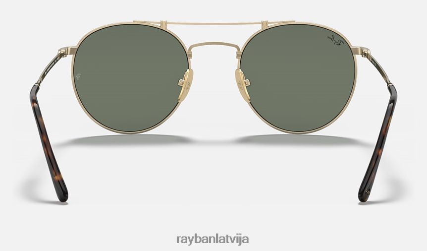 apaļš dubultā tilta titāns matēts zelts/zaļš F0L86X944 vīriešiem Ray-Ban saulesbrilles