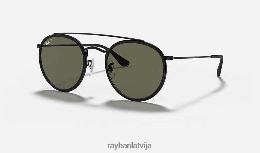 apaļš dubultais tilts pulēta melna/zaļa F0L86X284 vīriešiem Ray-Ban saulesbrilles