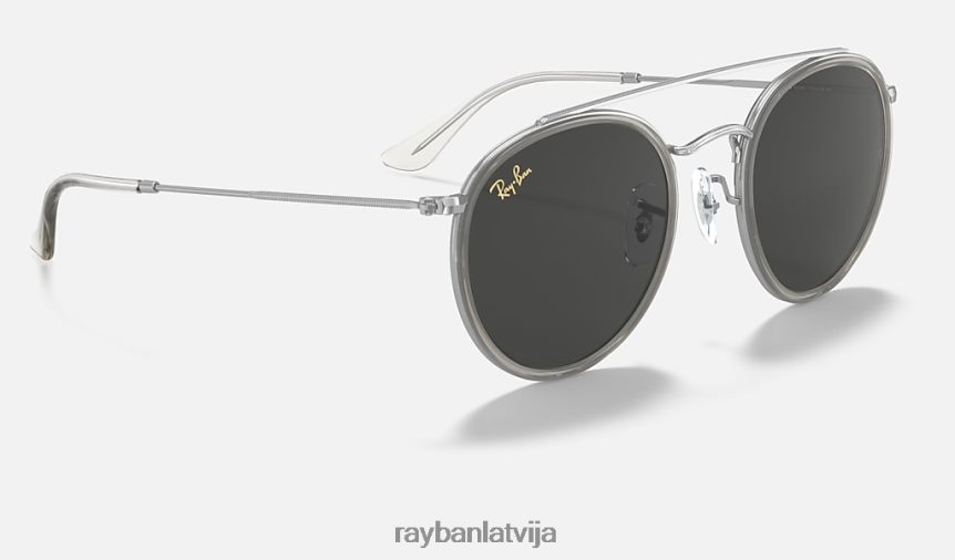 apaļš dubultais tilts pulēts sudrabs/tumši pelēks F0L86X1056 vīriešiem Ray-Ban saulesbrilles
