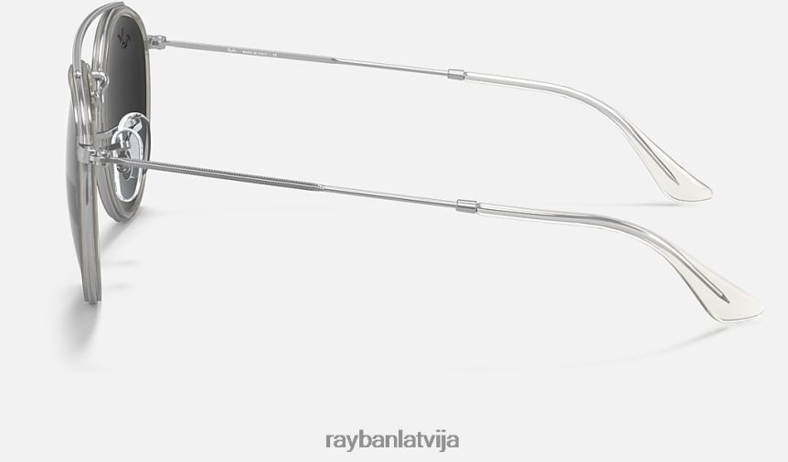apaļš dubultais tilts pulēts sudrabs/tumši pelēks F0L86X1056 vīriešiem Ray-Ban saulesbrilles