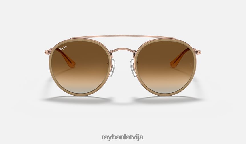 apaļš dubultais tilts pulēts varš/gaiši brūns F0L86X280 vīriešiem Ray-Ban saulesbrilles