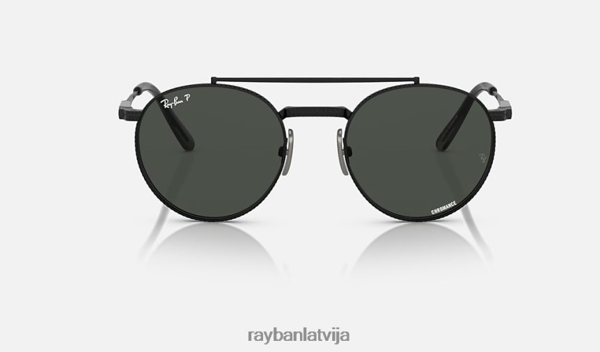 apaļš ii titāns pulēta melna/tumši pelēka F0L86X1461 vīriešiem Ray-Ban saulesbrilles