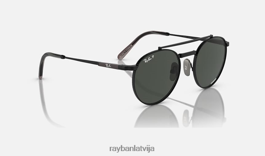 apaļš ii titāns pulēta melna/tumši pelēka F0L86X1461 vīriešiem Ray-Ban saulesbrilles