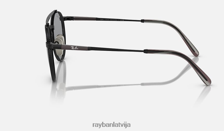 apaļš ii titāns pulēta melna/tumši pelēka F0L86X1461 vīriešiem Ray-Ban saulesbrilles