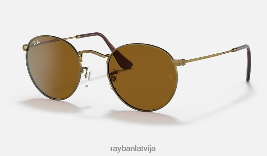 apaļš metāls antīks matēts antīks zelts/brūns F0L86X611 vīriešiem Ray-Ban saulesbrilles