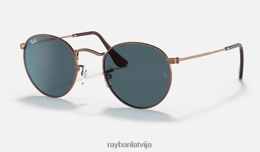 apaļš metāls antīks matēts bronzas varš/zils F0L86X613 vīriešiem Ray-Ban saulesbrilles