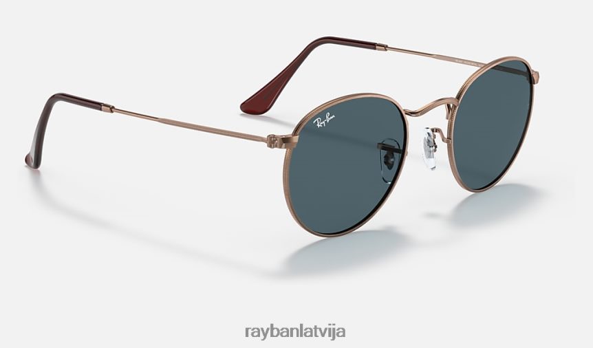 apaļš metāls antīks matēts bronzas varš/zils F0L86X613 vīriešiem Ray-Ban saulesbrilles