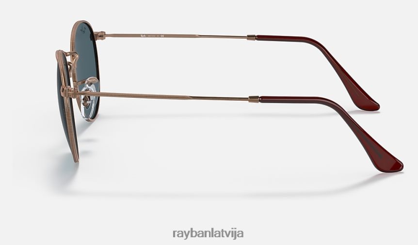 apaļš metāls antīks matēts bronzas varš/zils F0L86X613 vīriešiem Ray-Ban saulesbrilles