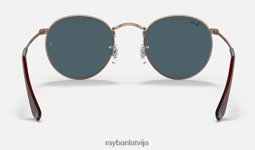 apaļš metāls antīks matēts bronzas varš/zils F0L86X613 vīriešiem Ray-Ban saulesbrilles