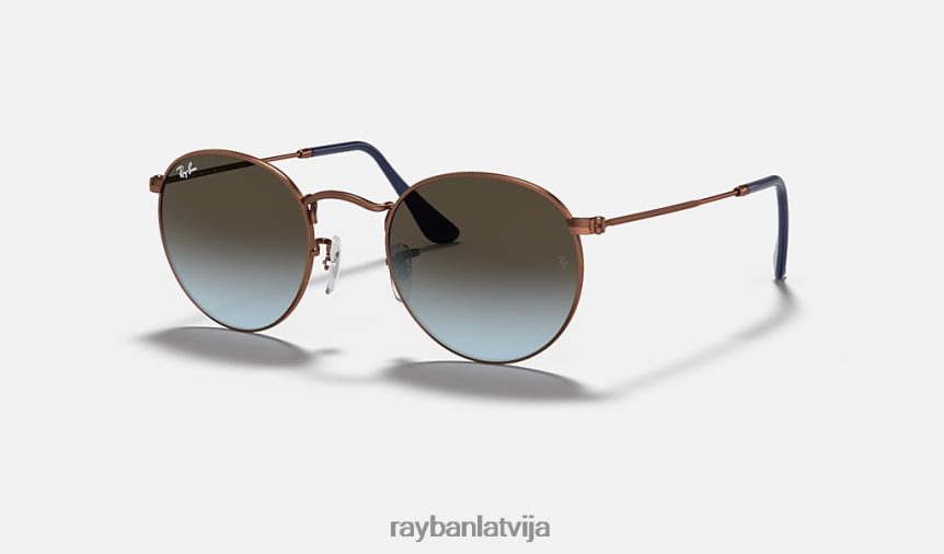 apaļš metāls pulēta bronzas vara/zila/brūna F0L86X31 vīriešiem Ray-Ban saulesbrilles