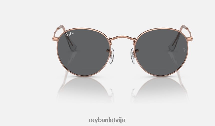 apaļš metāls pulēts rozā zelts/tumši pelēks F0L86X393 vīriešiem Ray-Ban saulesbrilles