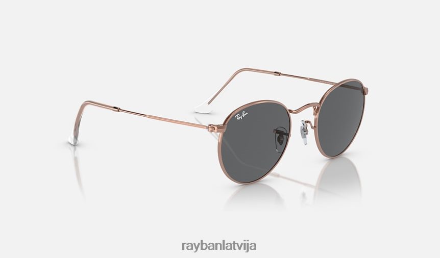 apaļš metāls pulēts rozā zelts/tumši pelēks F0L86X393 vīriešiem Ray-Ban saulesbrilles