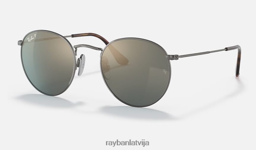 apaļš titāns pulēts gunmetāls/zils/zelts F0L86X598 vīriešiem Ray-Ban saulesbrilles