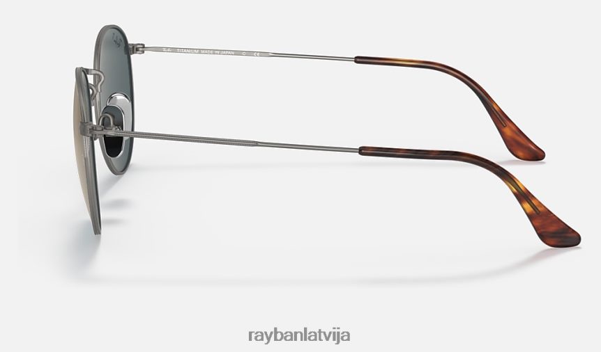 apaļš titāns pulēts gunmetāls/zils/zelts F0L86X598 vīriešiem Ray-Ban saulesbrilles