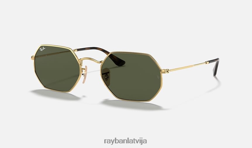 astoņstūra klasika pulēts zelts/zaļš F0L86X884 vīriešiem Ray-Ban saulesbrilles