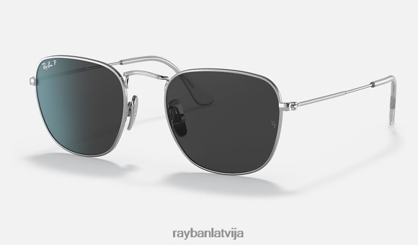atklāts titāns pulēts sudrabs/melns F0L86X555 vīriešiem Ray-Ban saulesbrilles