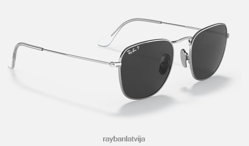 atklāts titāns pulēts sudrabs/melns F0L86X555 vīriešiem Ray-Ban saulesbrilles
