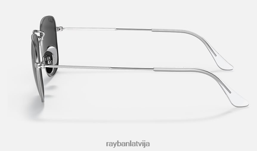 atklāts titāns pulēts sudrabs/melns F0L86X555 vīriešiem Ray-Ban saulesbrilles