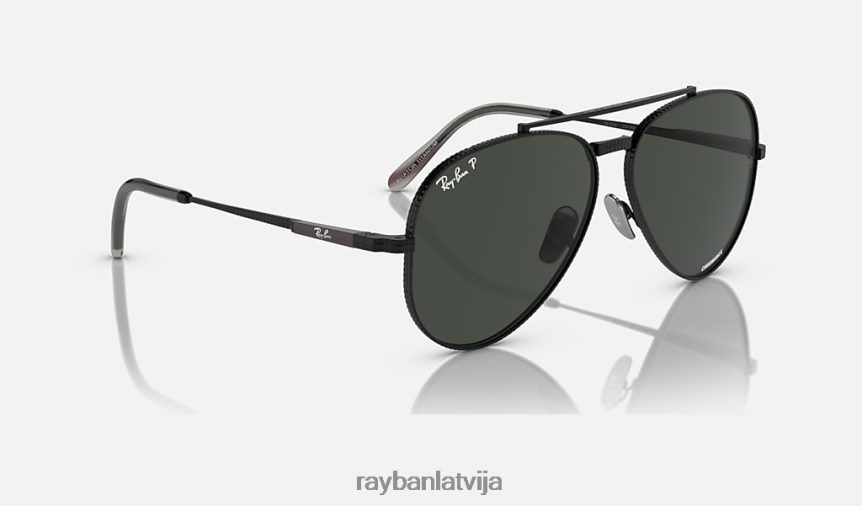 aviator ii titāns pulēta melna/tumši pelēka F0L86X1469 vīriešiem Ray-Ban saulesbrilles