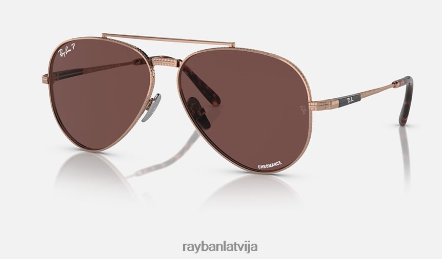 aviator ii titāns pulēta rozā zelta/tumši violeta F0L86X1471 vīriešiem Ray-Ban saulesbrilles