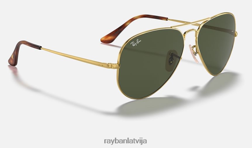 aviator metal ii pulēts zelts/zaļš F0L86X702 vīriešiem Ray-Ban saulesbrilles
