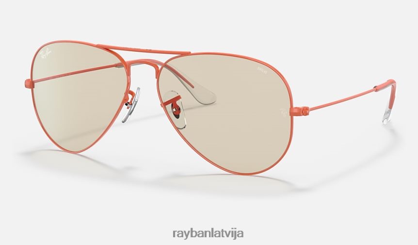 aviator solid attīstīties pulēta sarkana/gaiši brūna fotohroma F0L86X1239 vīriešiem Ray-Ban saulesbrilles