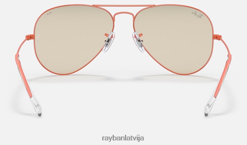 aviator solid attīstīties pulēta sarkana/gaiši brūna fotohroma F0L86X1239 vīriešiem Ray-Ban saulesbrilles