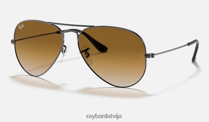 aviatora gradients pulēts gunmetāls/gaiši brūns F0L86X532 vīriešiem Ray-Ban saulesbrilles