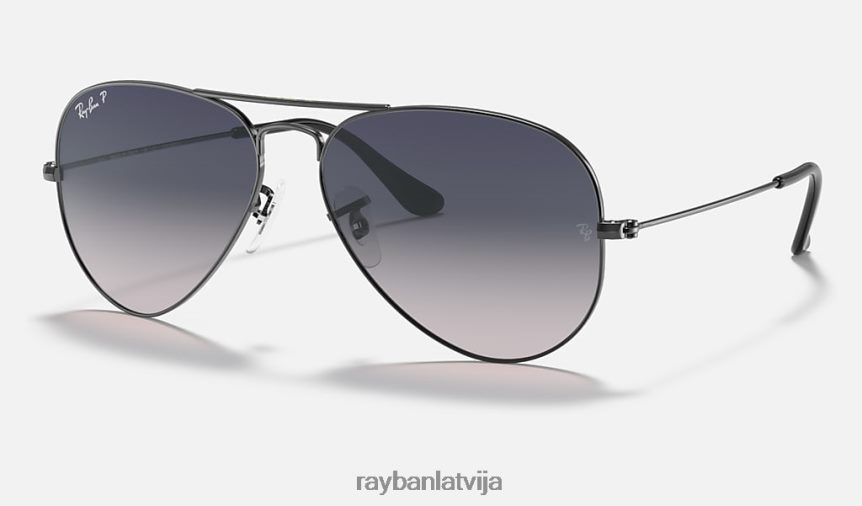 aviatora gradients pulēts gunmetāls/zils/pelēks F0L86X525 vīriešiem Ray-Ban saulesbrilles