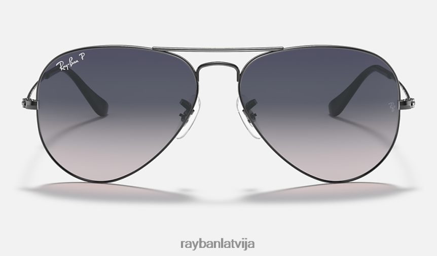 aviatora gradients pulēts gunmetāls/zils/pelēks F0L86X525 vīriešiem Ray-Ban saulesbrilles