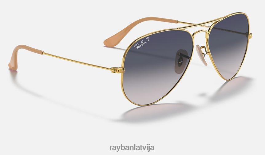 aviatora gradients pulēts zelts/zils/pelēks F0L86X530 vīriešiem Ray-Ban saulesbrilles