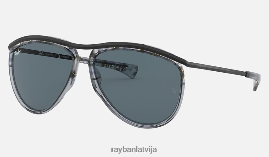 aviatoru olimpietis pulēta pelēka havana/zila F0L86X1024 vīriešiem Ray-Ban saulesbrilles