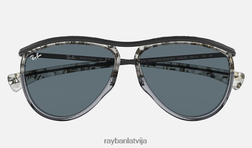 aviatoru olimpietis pulēta pelēka havana/zila F0L86X1024 vīriešiem Ray-Ban saulesbrilles